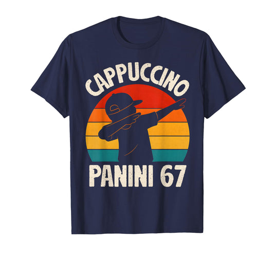 6 7 Italian Brainrot Panini Cappuccino 67 Meme Boys Funny T-Shirt