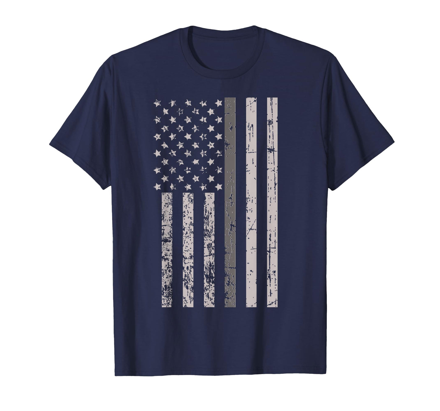 Corrections Officer Gifts Shirt Flag Thin Silver Gray Line T-Shirt