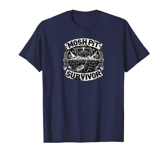 Mosh Pit Survivor Heavy Rock Concert Hardcore Rock Design T-Shirt
