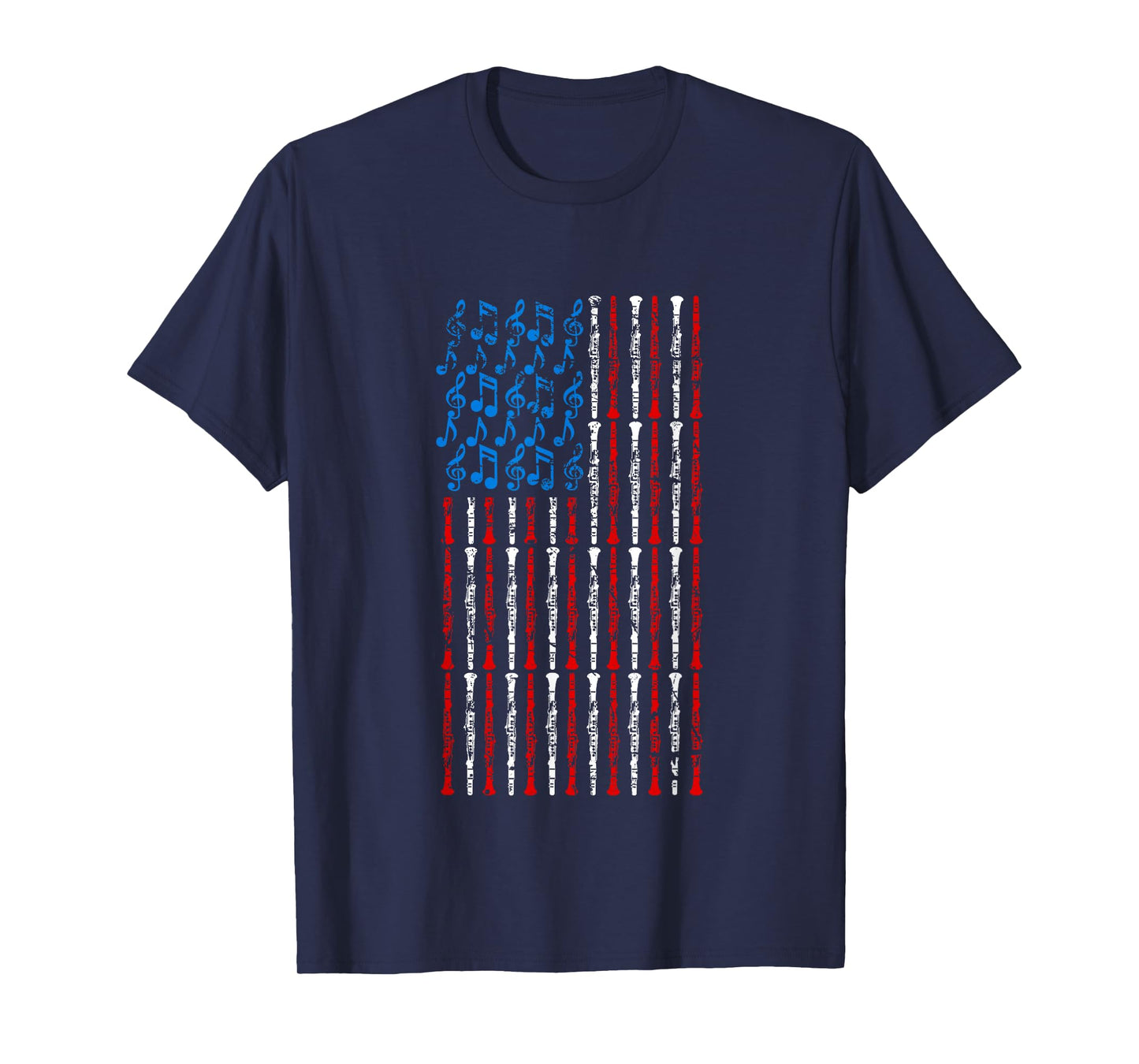 Clarinet American Flag 4th of July Men Women Clarinetist USA T-Shirt