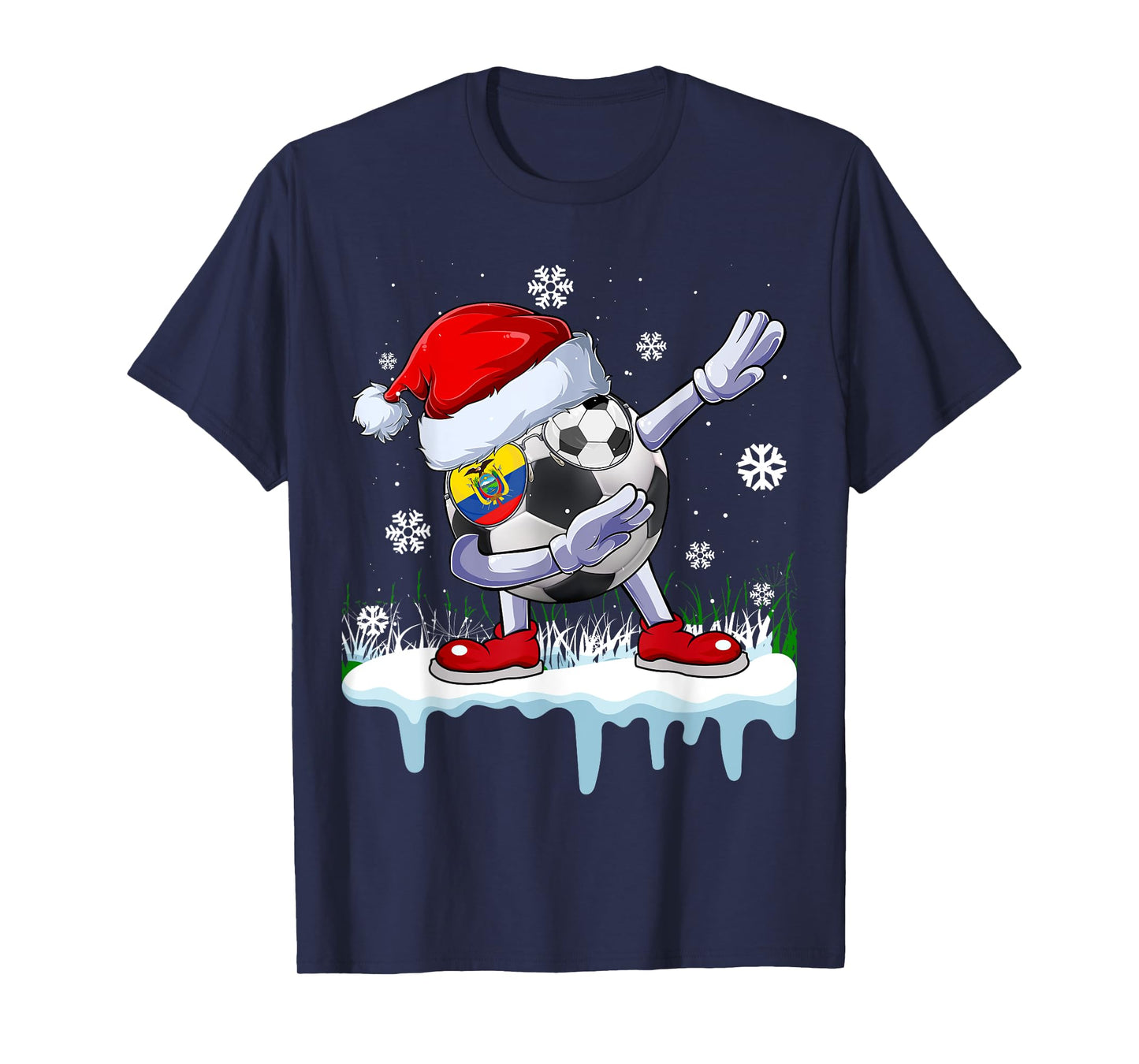 Funny Santa Soccer Dabbing Ugly Christmas Sweater T-Shirt