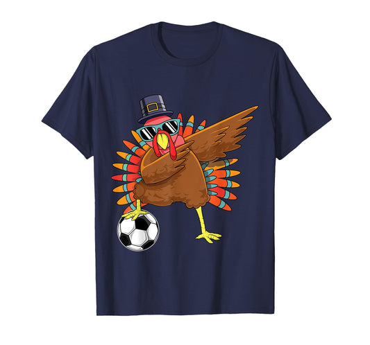 Cute Funny Soccer Thanksgiving Dabbing Turkey Dab Boys Gifts T-Shirt