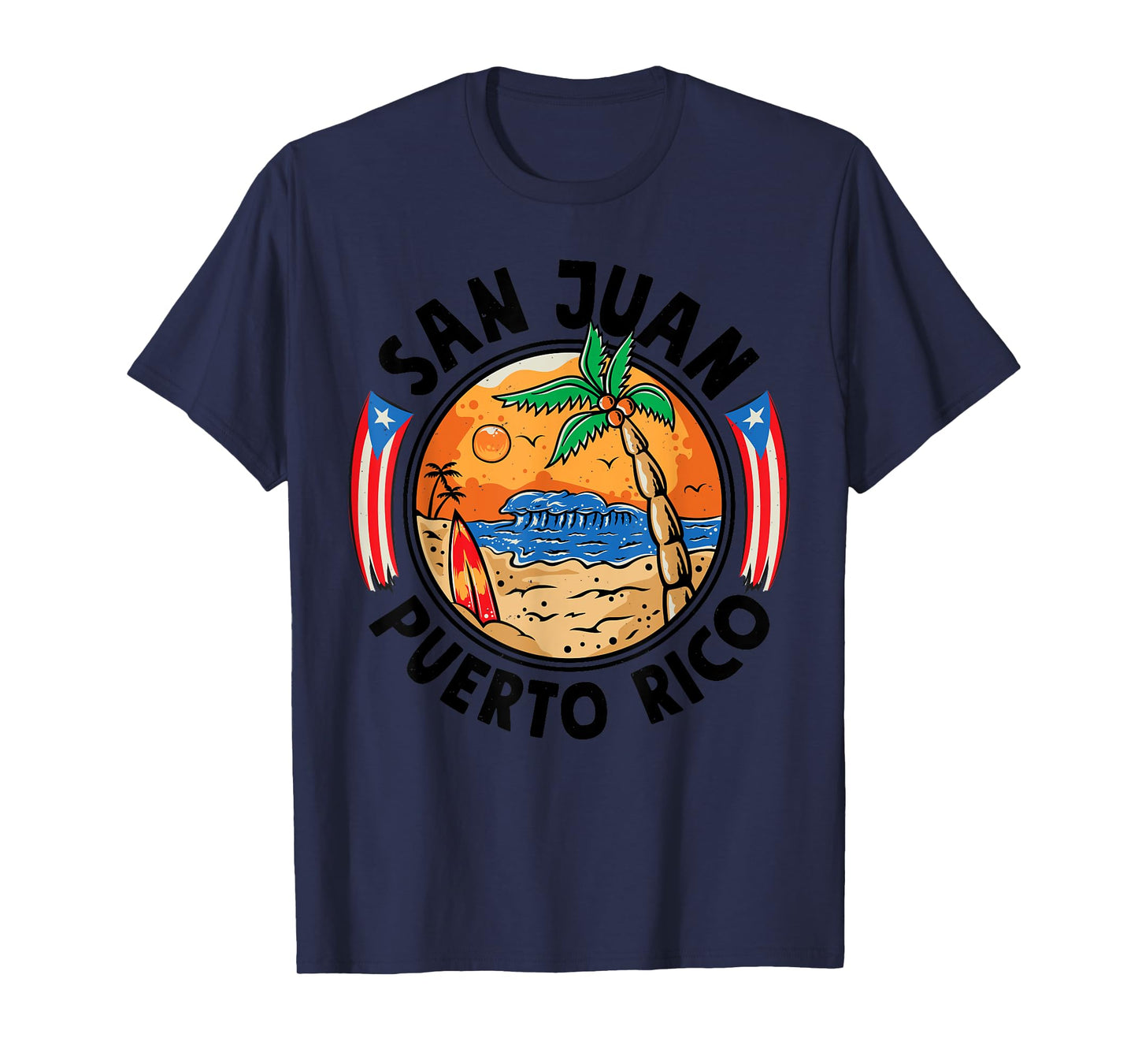 San Juan Puerto Rico Beach Retro Vintage 70s Sunset Summer Men Women Girls Kids T-Shirt
