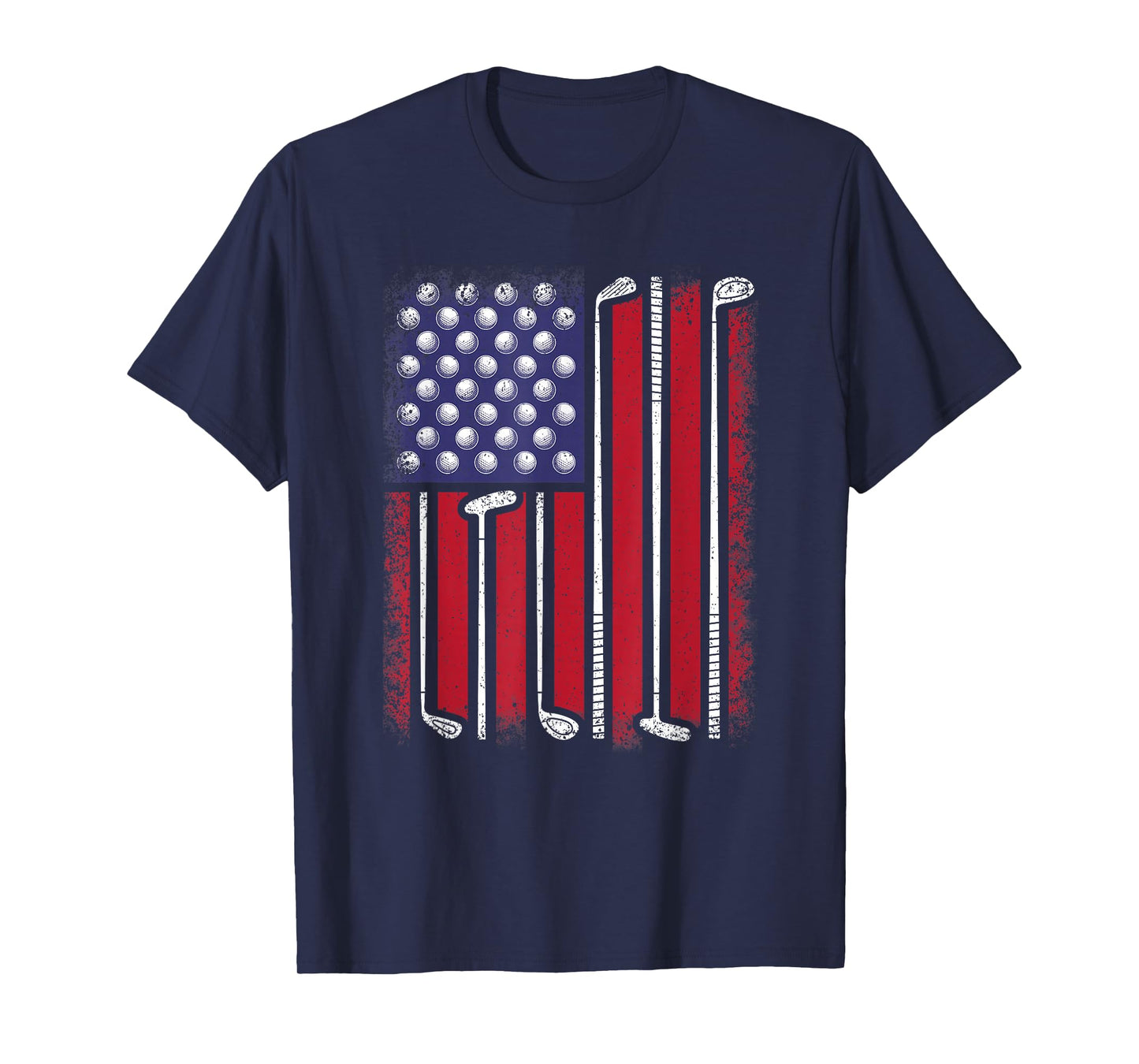 Funny Golf American Flag Golf Player Vintage Golfer Men Boys T-Shirt