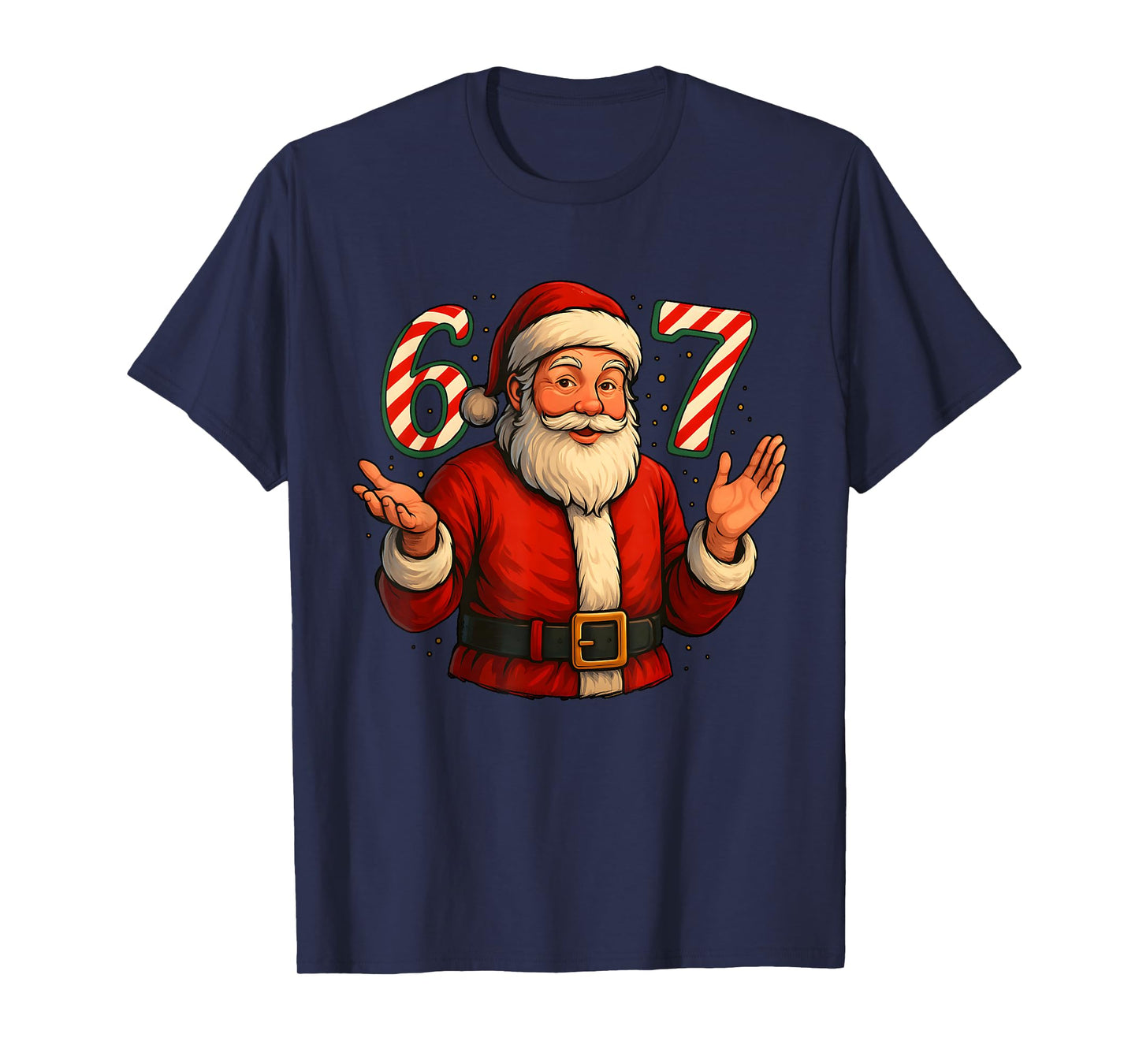 Funny 67 Meme Santa Style Christmas 6 7 T-Shirt