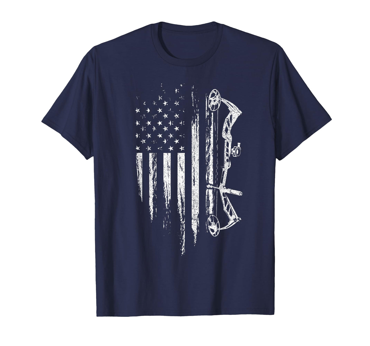 American Flag Bowhunting Bow Archery Gift for Deer Hunter T-Shirt