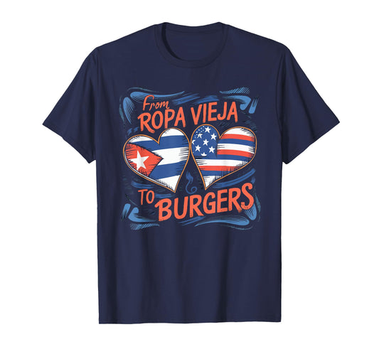 Half Cuban Half American USA Flag Cuba America T-Shirt