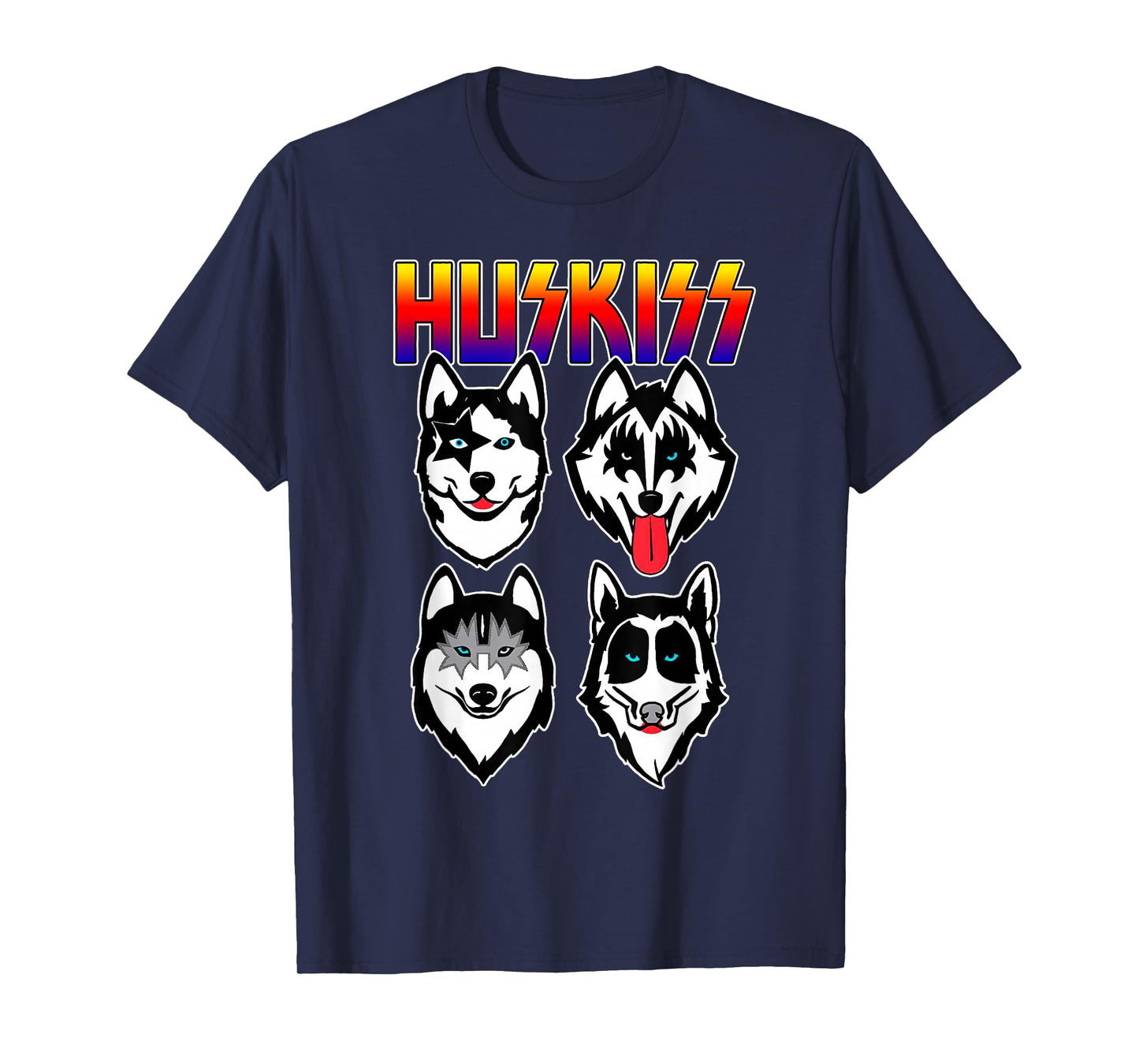 Huskiss Funny Dogs Puppy Rock Rockin Gift for Husky Lover T-Shirt
