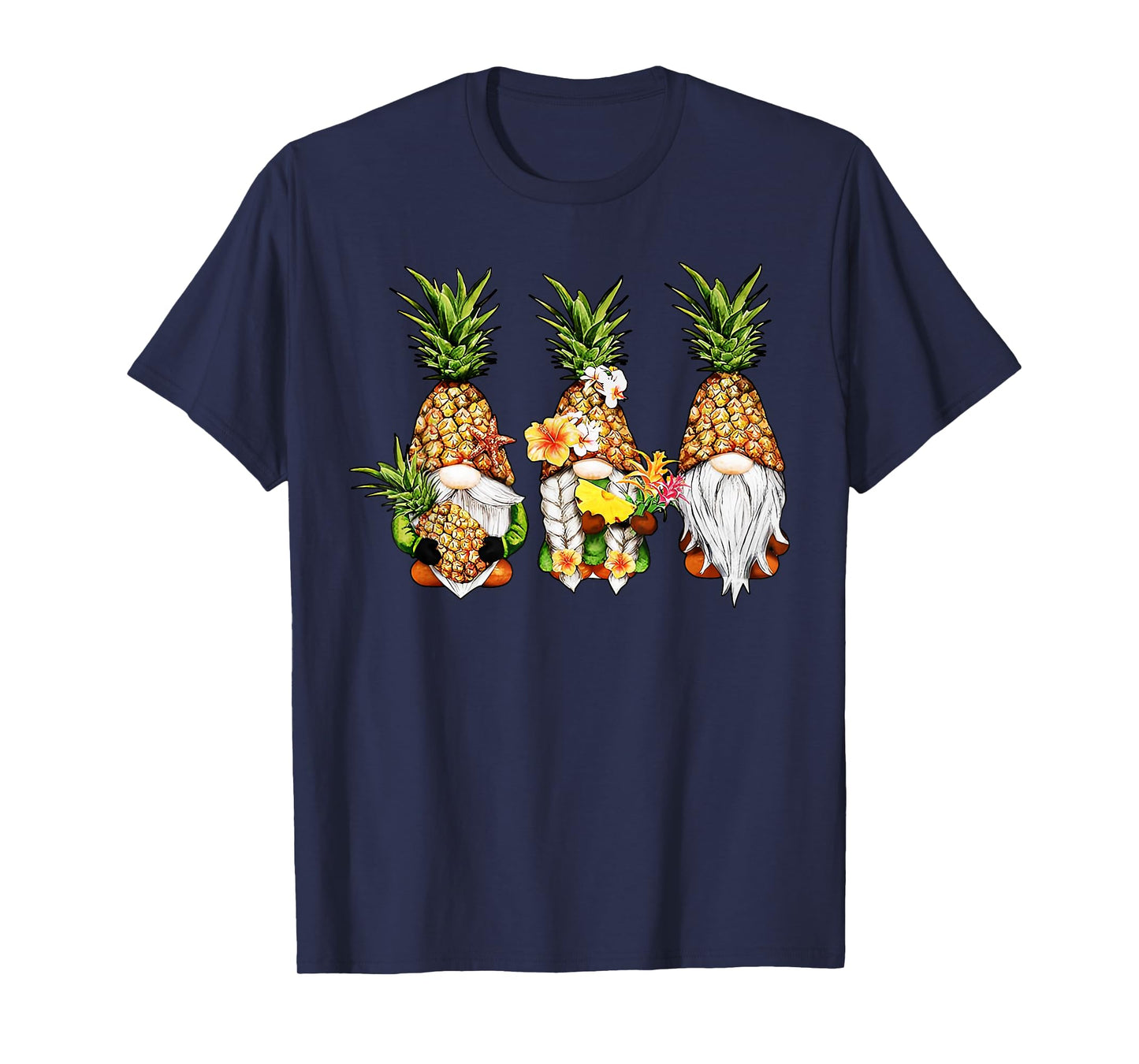 Pineapple Gnomes Beaches Summer Aloha Hawaii Hawaiian T-Shirt for Men Women Girls Kids