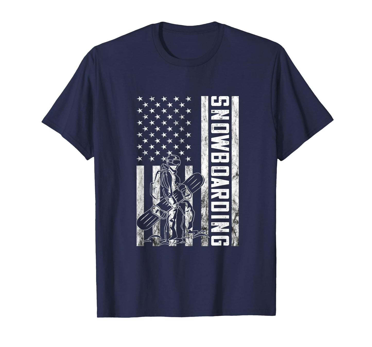 Snowboarding Vintage Snowboarder USA Flag America Snowboard T-Shirt