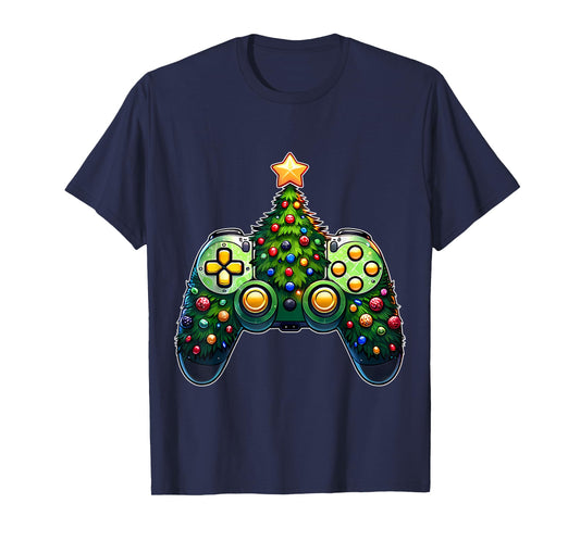Christmas Gamer T-shirt Gaming Controller Christmas Tree T-Shirt