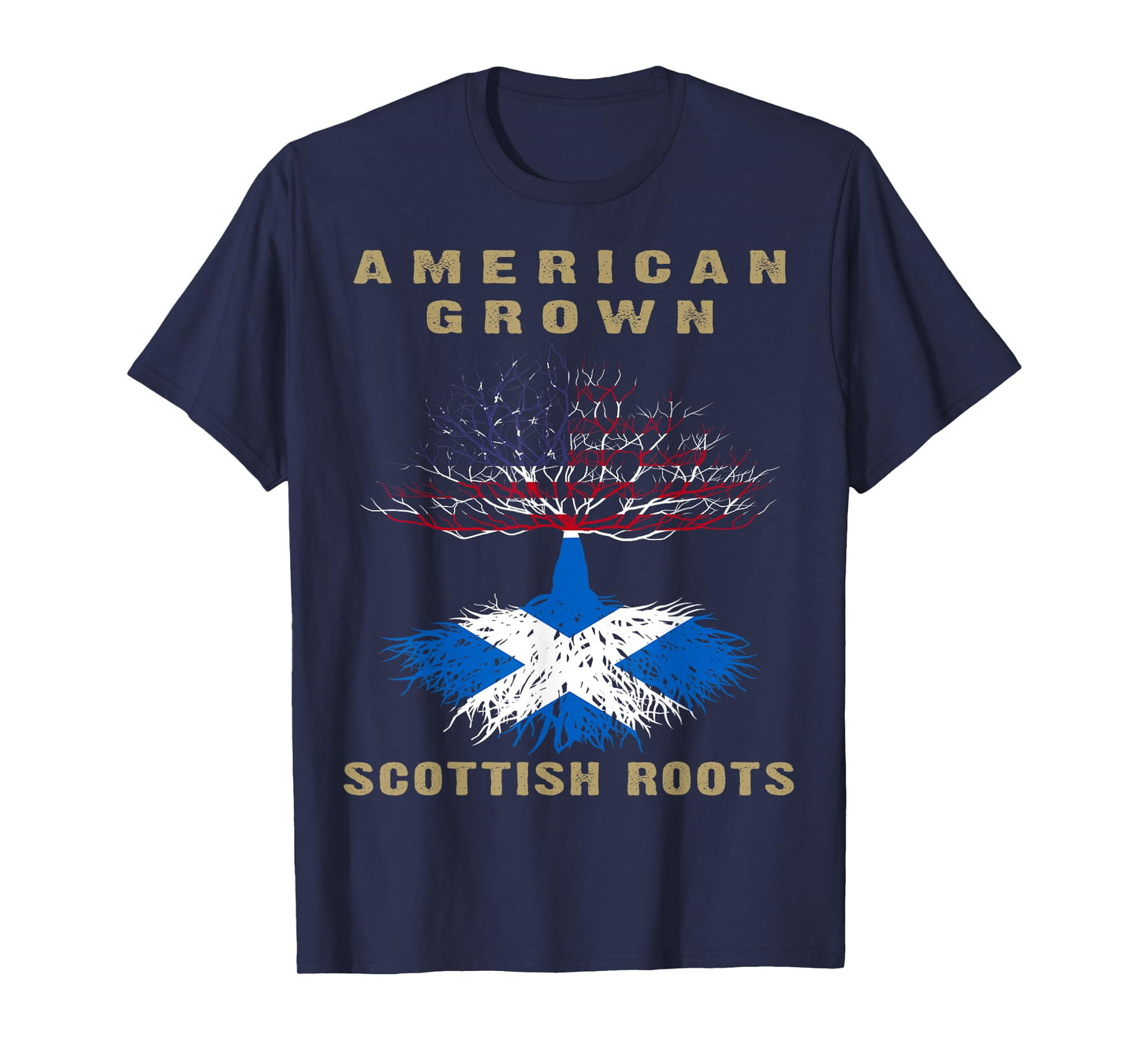 American-Grown Scottish Roots Scotland Flag T-Shirt