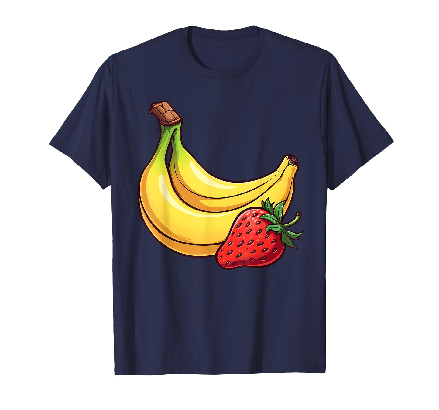Banana Strawberry Tee Fruit Kawaii Fruits Comic Cartoon Kids T-Shirt