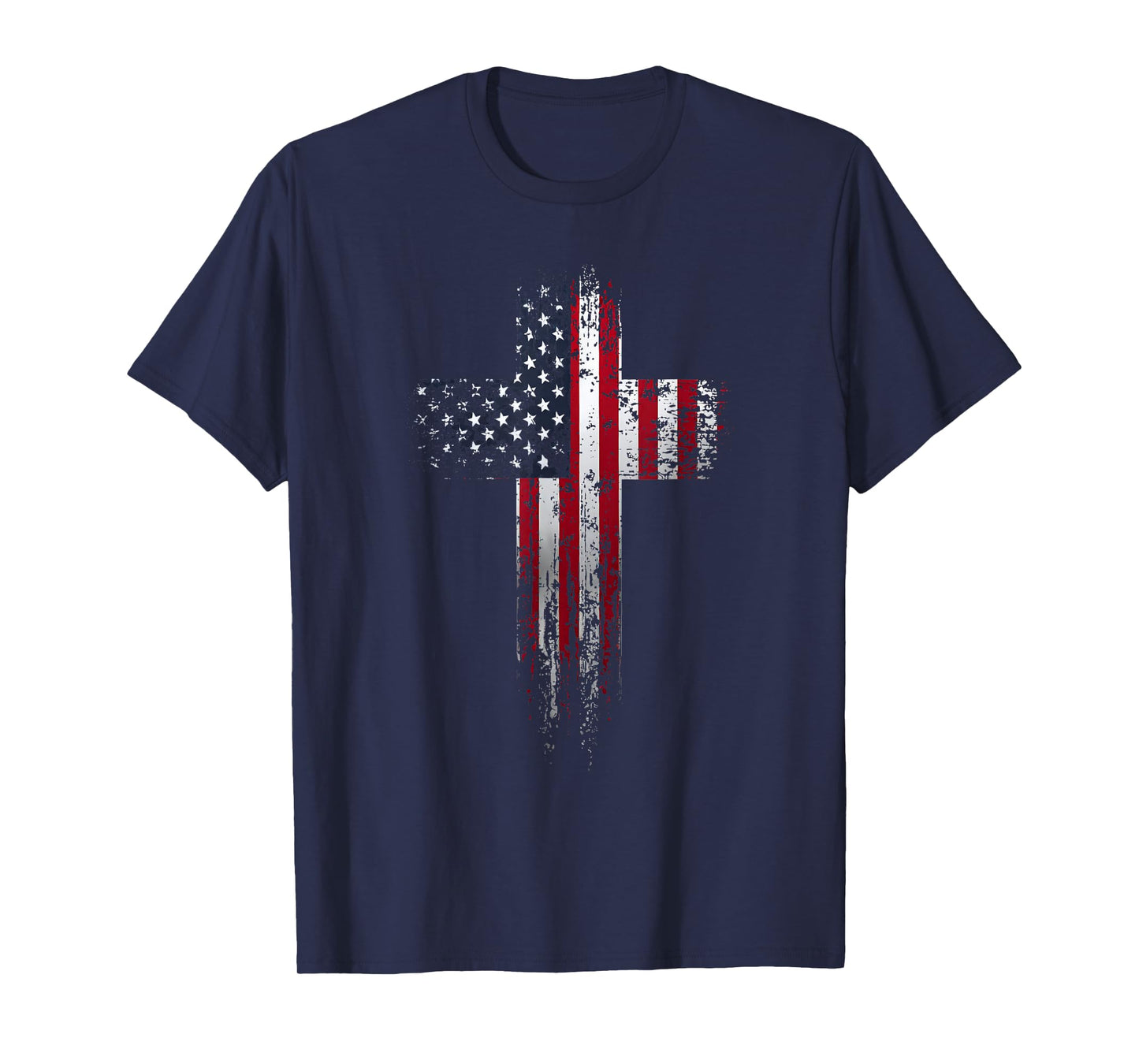 American USA Flag Christian Cross T-Shirt