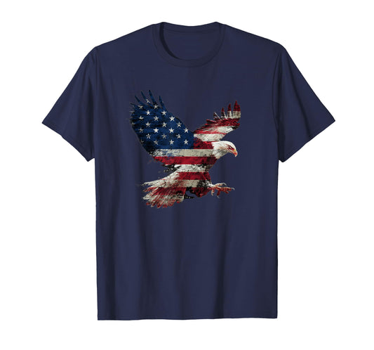 Patriotic Bald Eagle American Flag T-Shirt