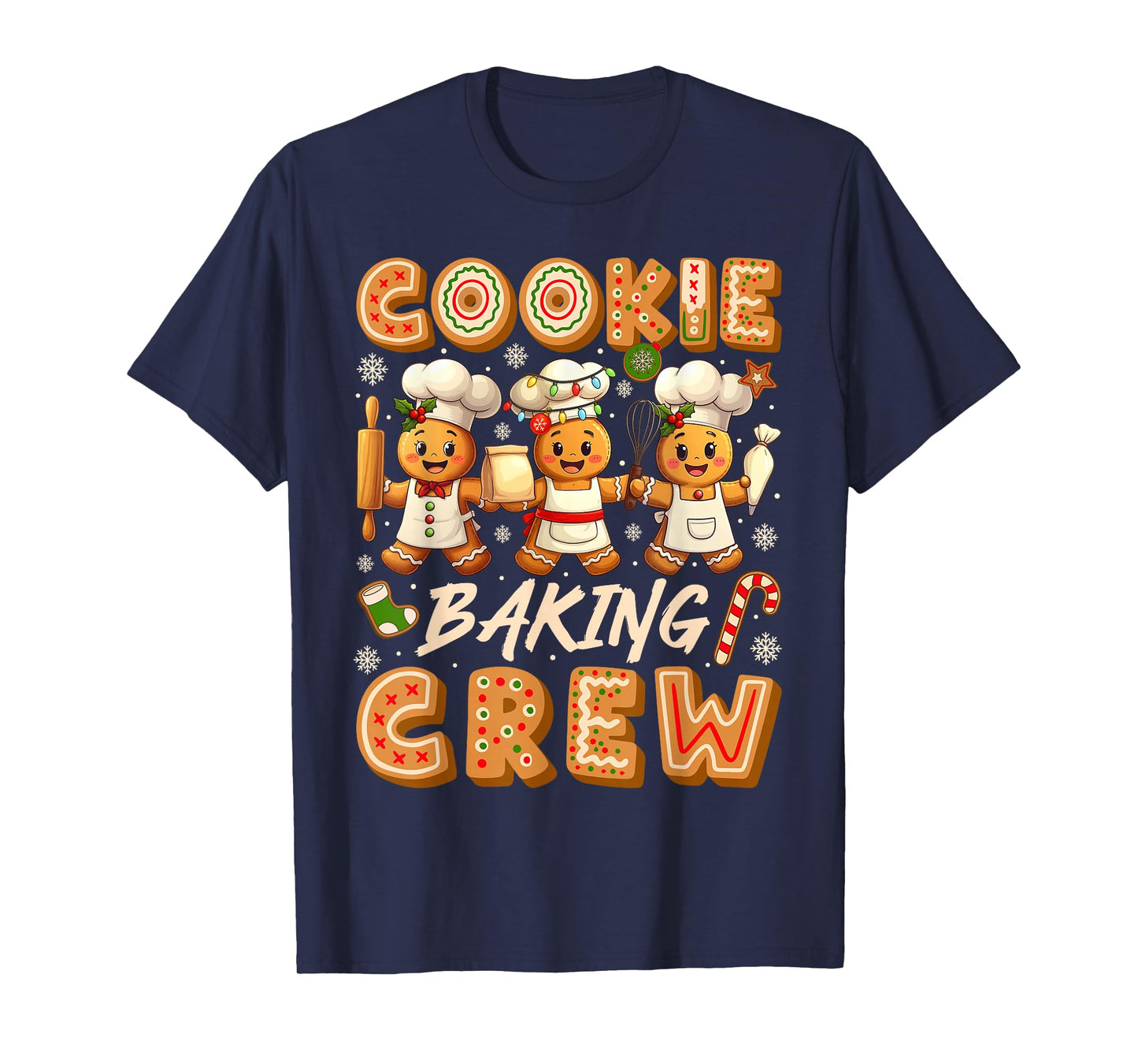 Cookie Baking Crew Christmas Funny Gingerbread Lovers Kids T-Shirt