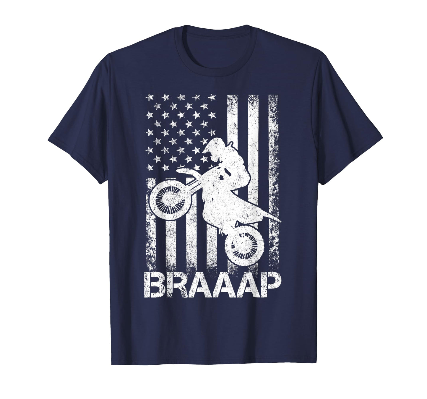 Braaap Vintage USA American Flag Tea Women Kids Men T-Shirt