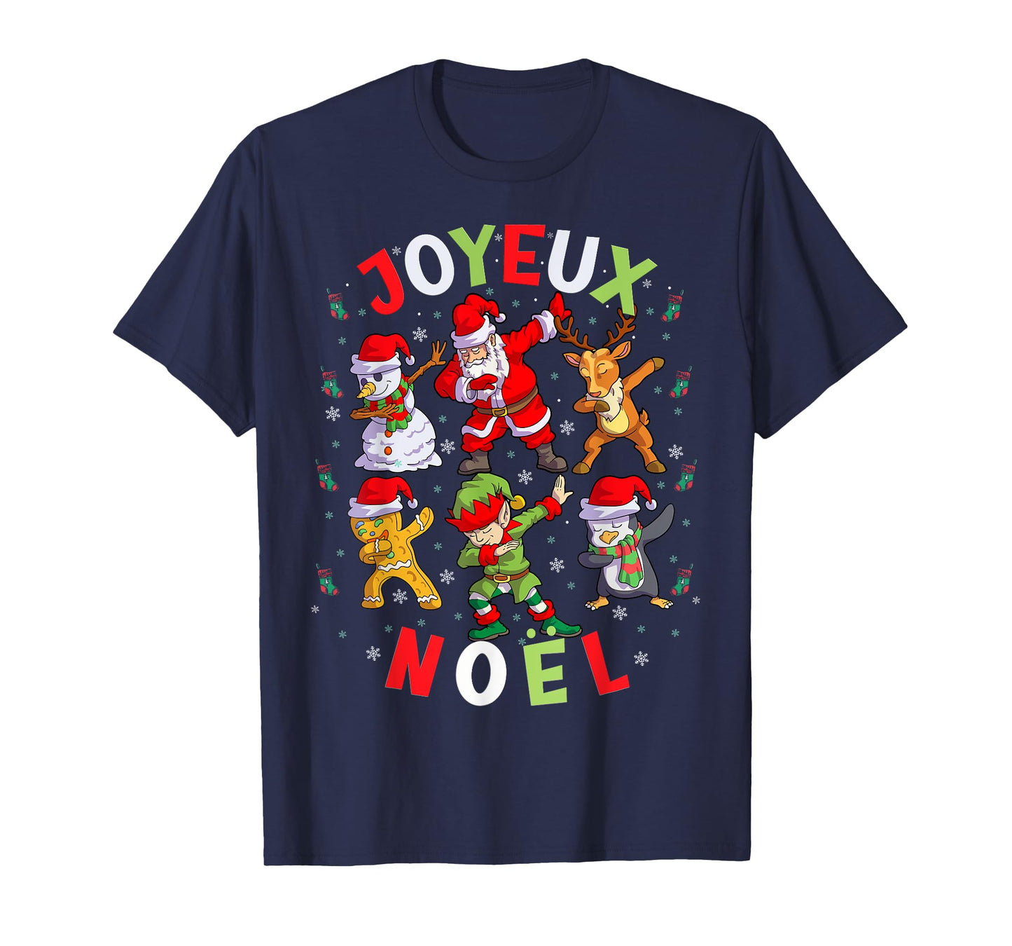 Joyeux Noel Merry Christmas French Squad Santa Elf Dab T-Shirt