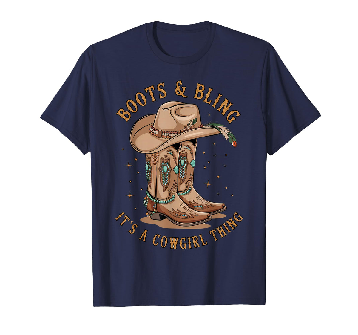 Boots and Bling its a Cowgirl Thing Rodeo Western Country T-Shirt