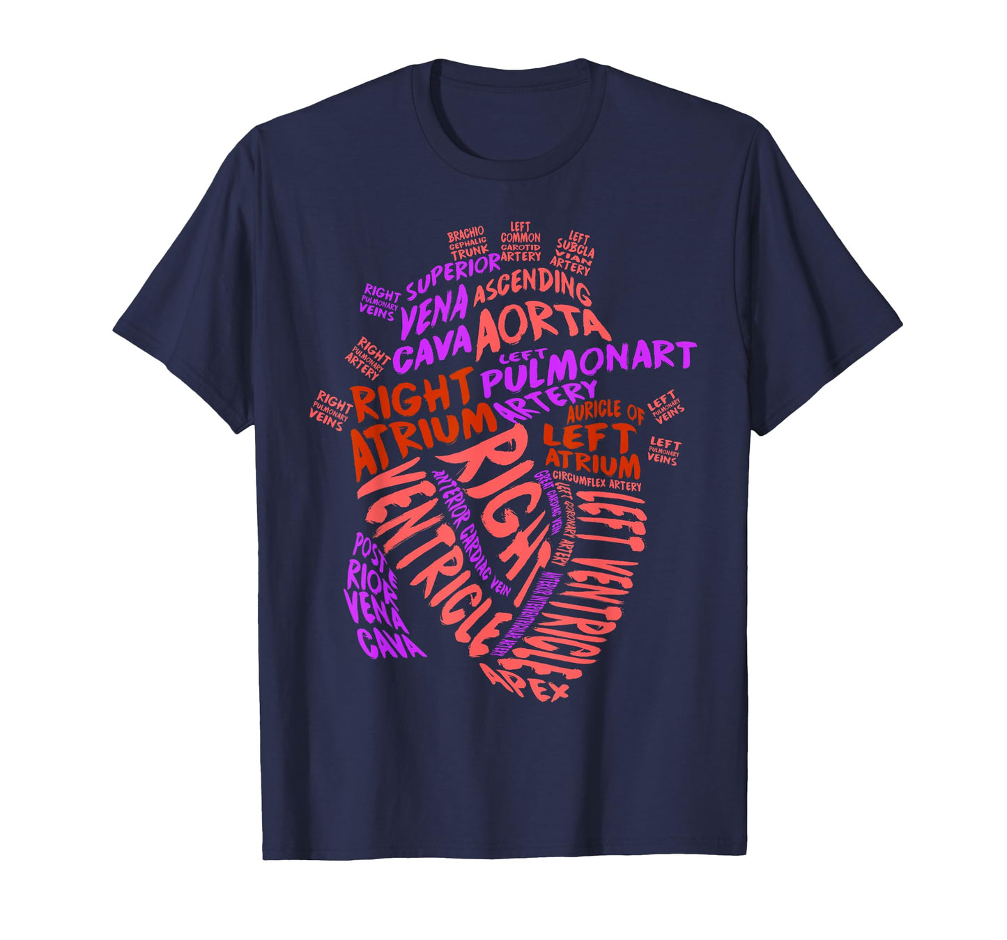 Anatomical Human Heart Cardiology Medical Cardiac Nurse T-Shirt