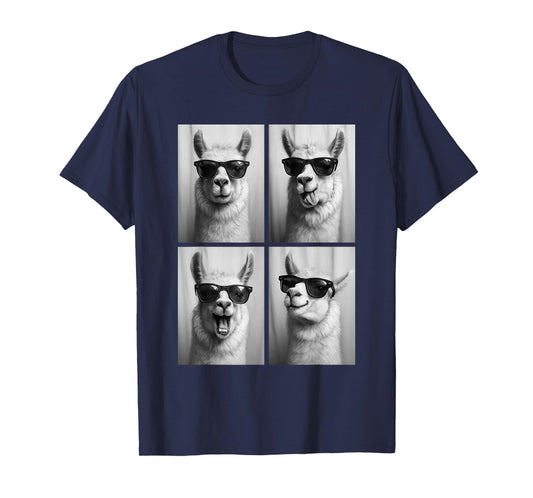 Cool Llamas Sunglasses Jungle Animal Meme Selfie Booth T-Shirt
