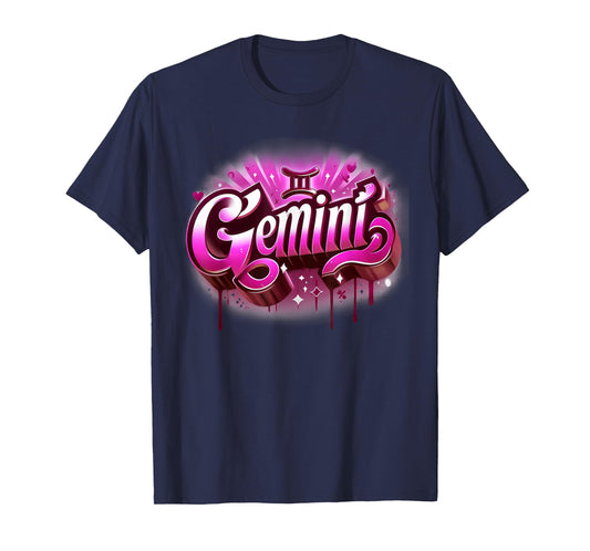 Pink Gemini Zodiac Star Sign T-Shirt