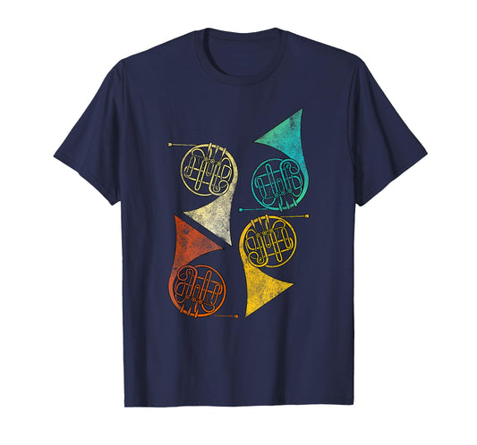 Retro French Horn Shirt - Marching Band Shirt T-Shirt