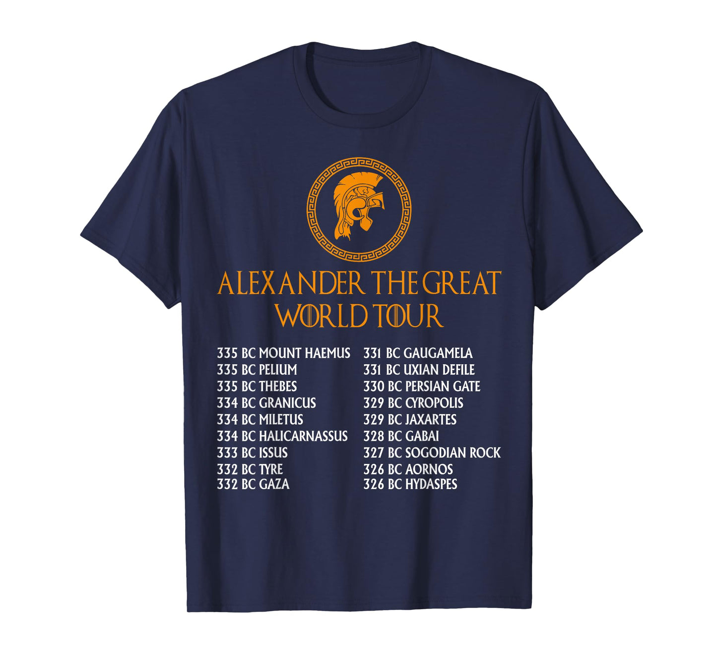 Ancient Greek History, Alexander The Great World Tour T-Shirt Small