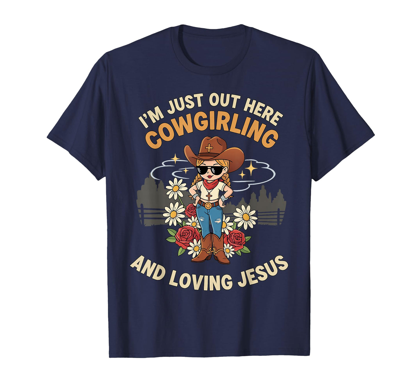 Cute Cowgirl Loves Jesus Christian T-Shirt