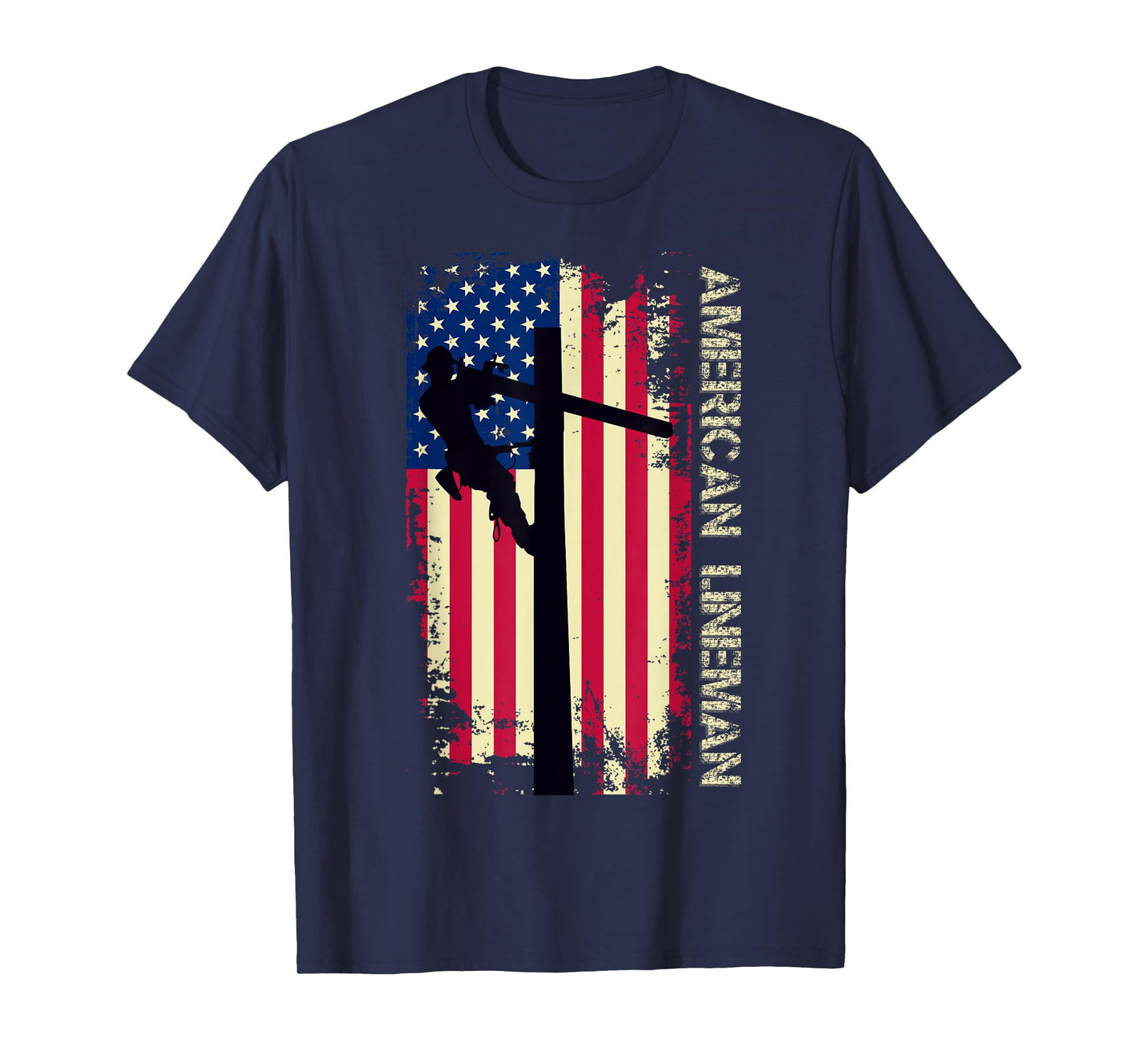 American Lineman USA vintage Flag Pride Patriotic Lineman T-Shirt