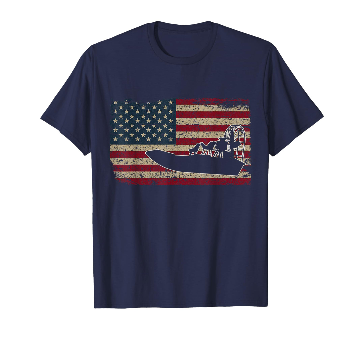 Airboat America Flag I Patriotic Airboat Captain Racing Gift T-Shirt