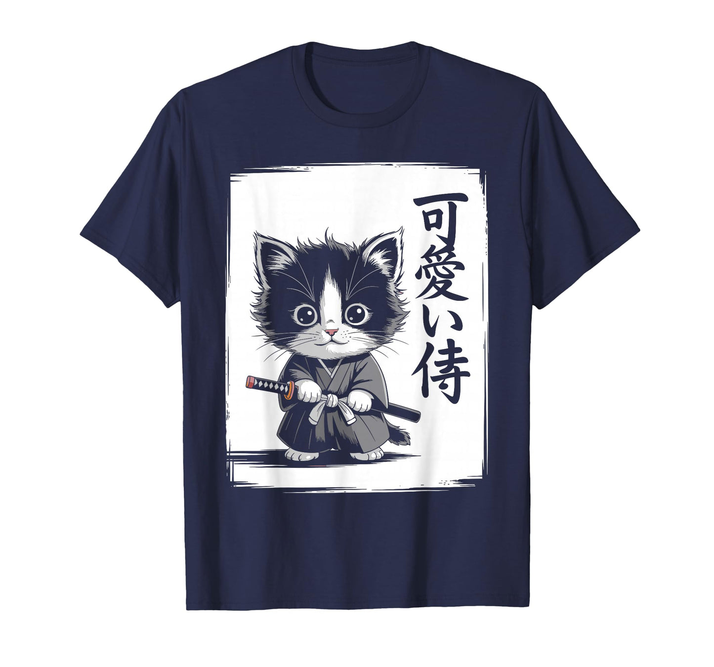 Samurai Kitten | Japanese Art, Cute & Kawaii, Samurai Cat T-Shirt