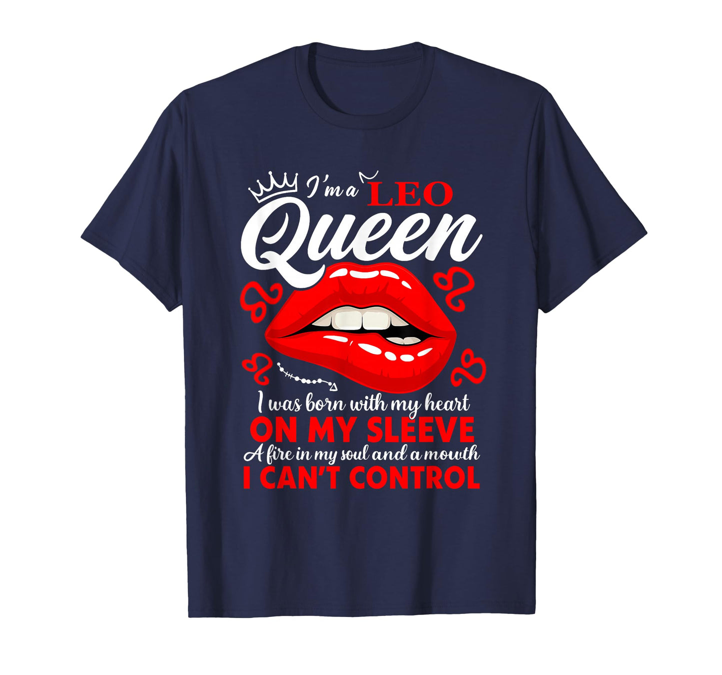 Leo Queen Zodiac Red Lip Birthday Graphic Men Women T-Shirt