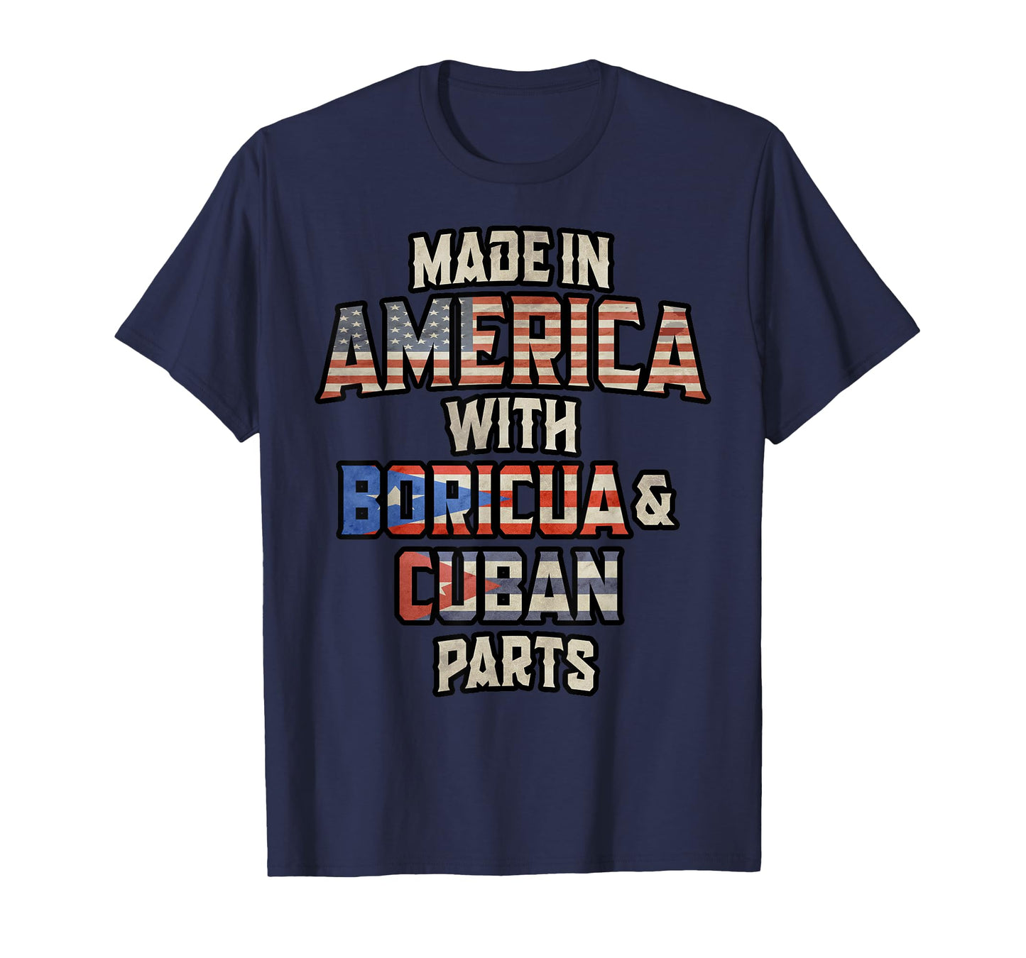 Puerto Rican And Cuban Made In America Mix Heritage Vintage T-Shirt