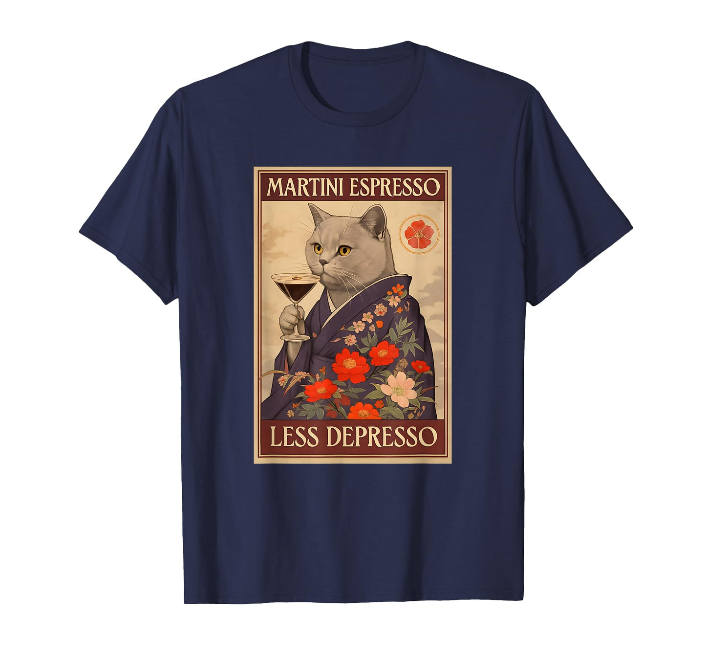 Cat Drinking Cocktail T-Shirt