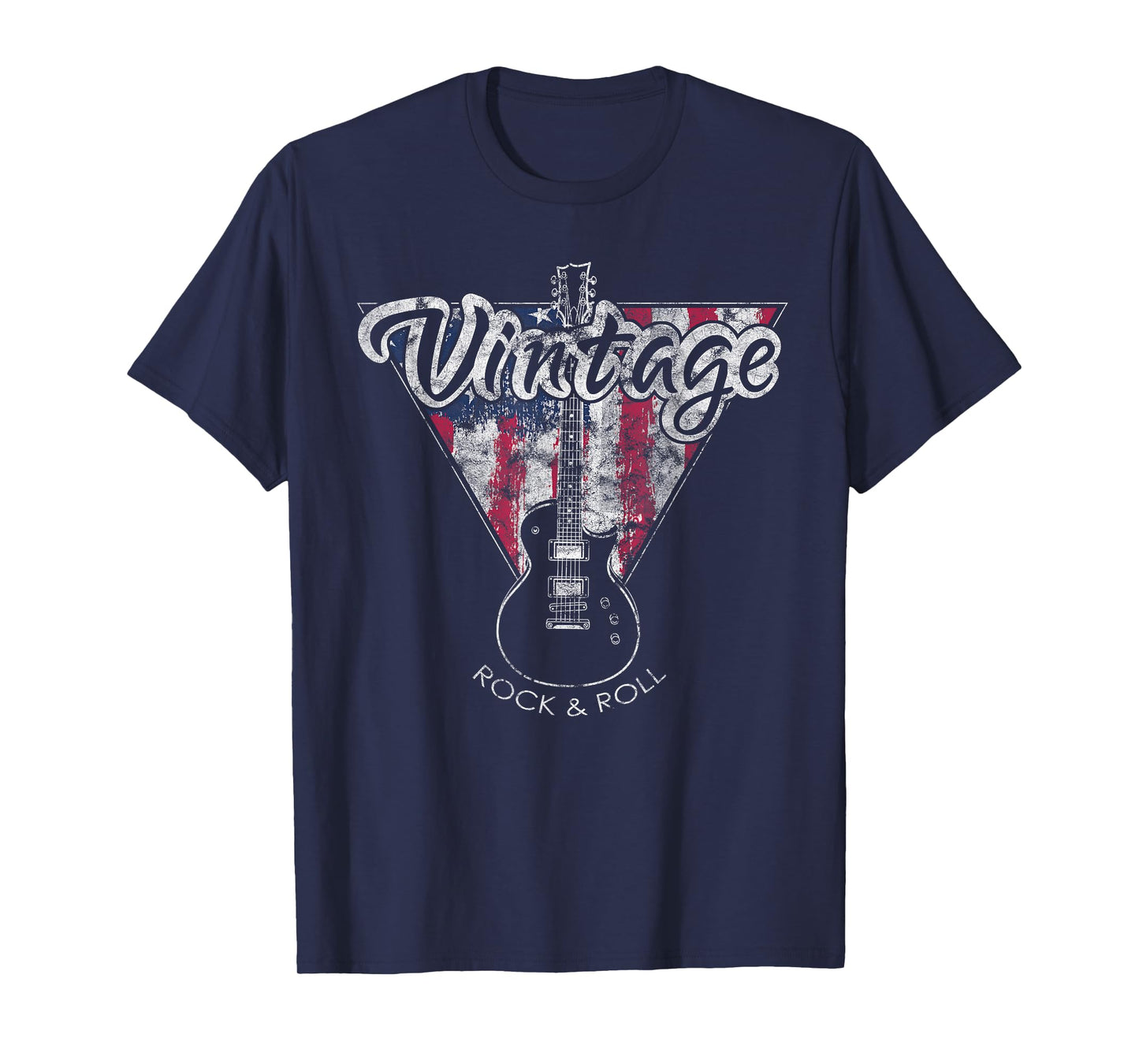 American Flag Guitar T-Shirt Vintage Guitar Player Gift T-Shirt