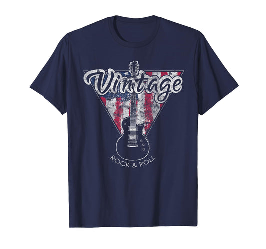American Flag Guitar T-Shirt Vintage Guitar Player Gift T-Shirt