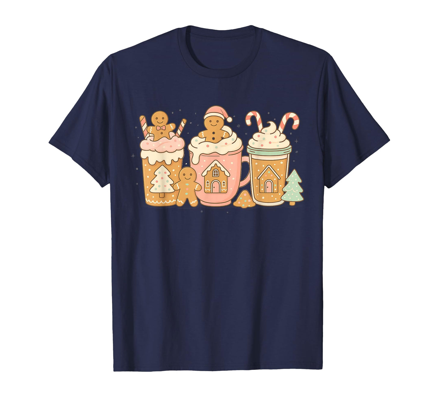 Cute Gingerbread Christmas Cookie Hot Cocoa Merry Xmas T-Shirt
