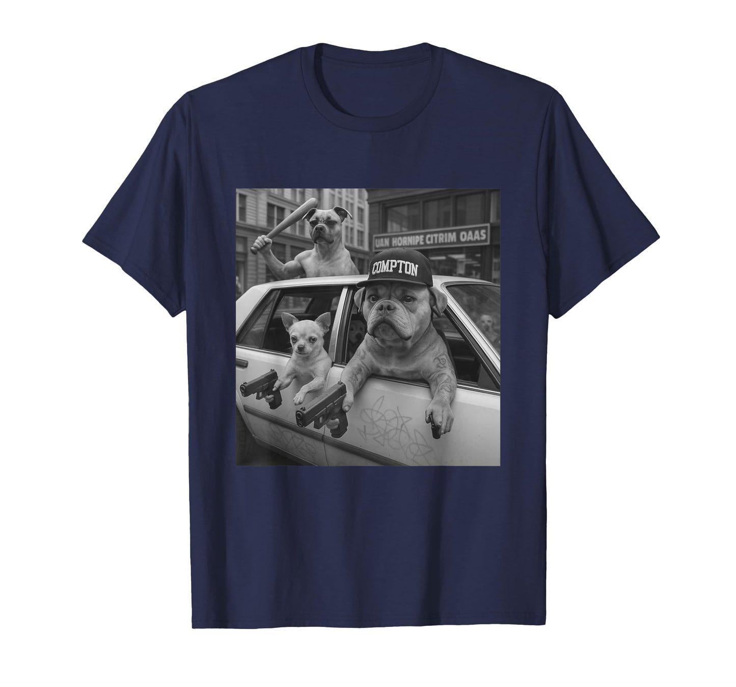 Funny Gangster Dogs Street T-Shirt