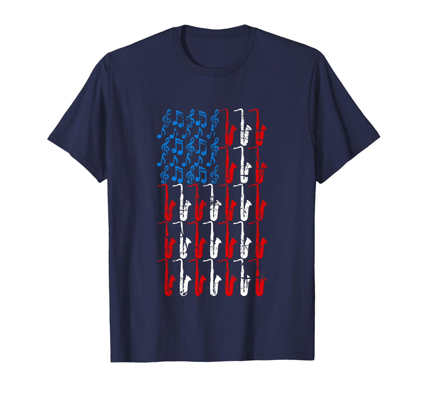 Saxophone American Flag 4th of July Men Women Saxophonist US T-Shirt