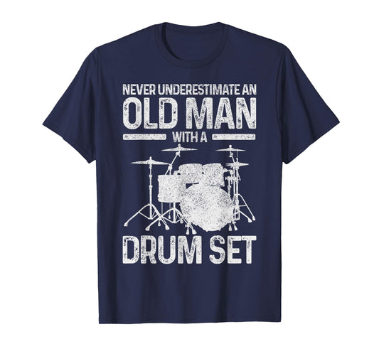 Drummer Drum Kit Vintage Drummer Funny Gift T-Shirt