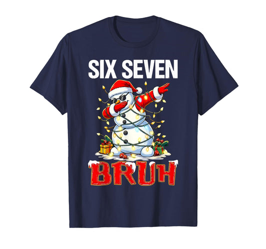 Funny Snowman Dab 67 Six Seven Bruh Meme Men Women T-Shirt