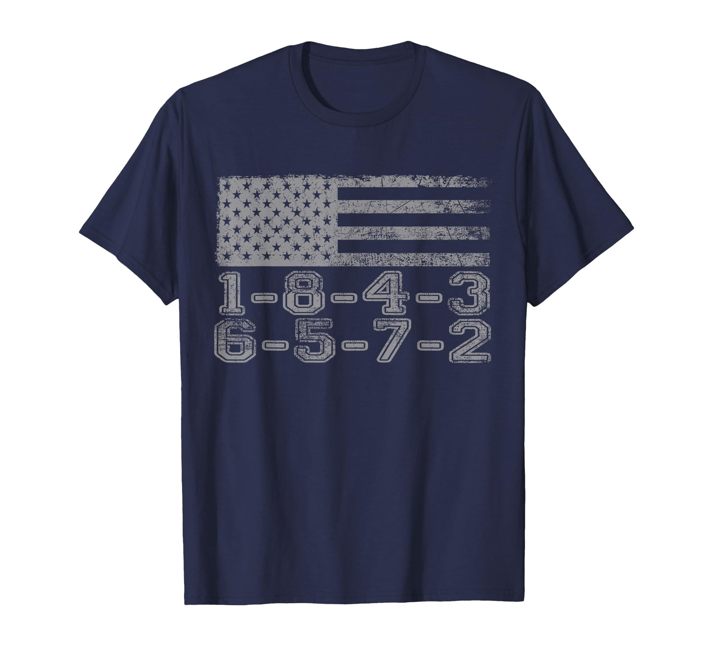USA Flag 18436572 Firing Order Small Block Engine V8 Block T-Shirt