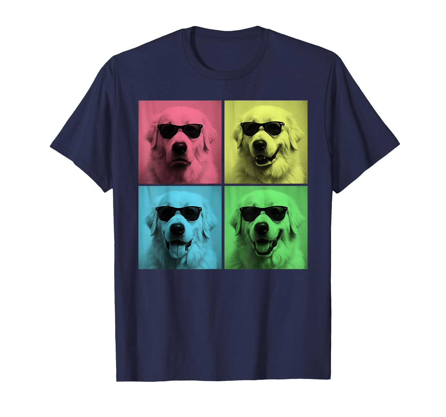 Great Pyrenees Pop Art Funny Pyrenees Dog Lover Photo Booth T-Shirt for Men Women Kids