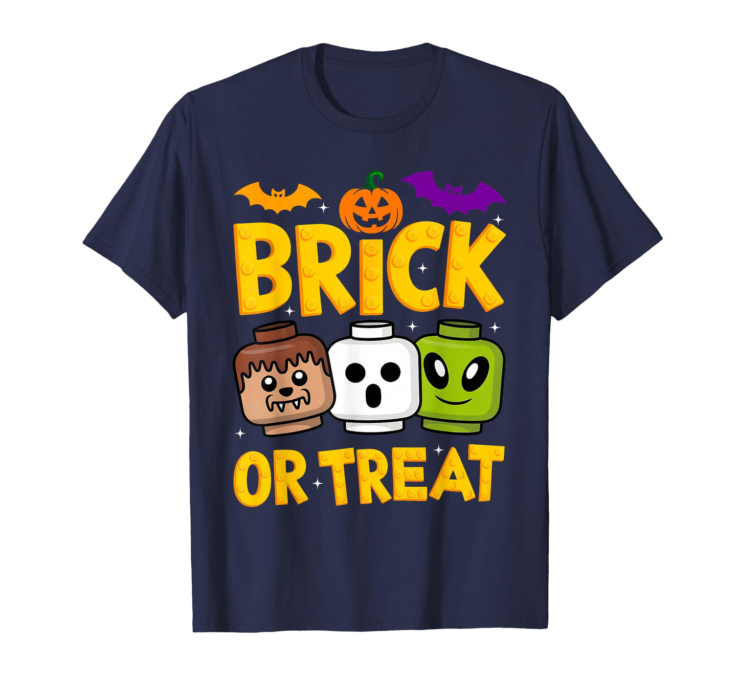 Brick or Treat Halloween Master Builder Blocks Building Kids T-Shirt