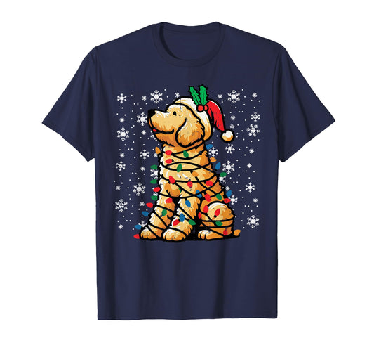 Christmas Dog Goldendoodle Santa Cute Xmas Men Women Kids T-Shirt
