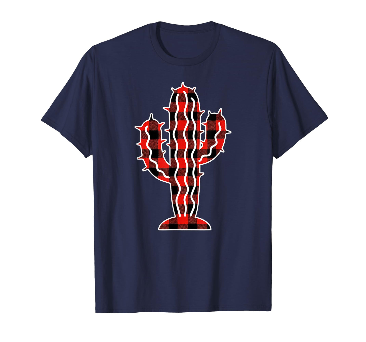 Red Buffalo Plaid Pajama Cactus Christmas T-Shirt