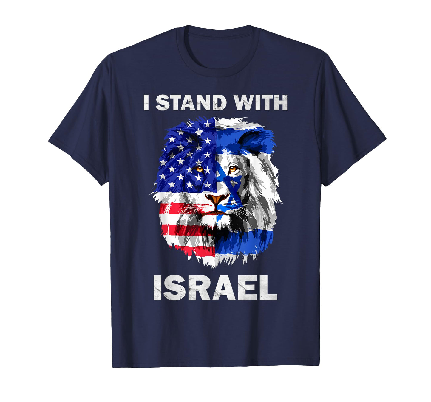 Israel and USA Flag Lion | I Stand with Israel T-Shirt