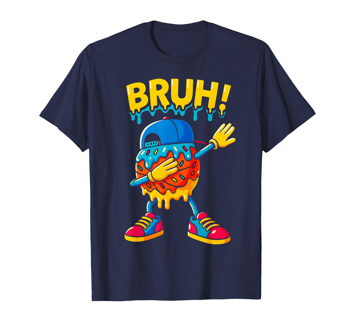 Basketball Ice Cream Drip Boys Girls Cute Dabbing Game Day T-Shirt