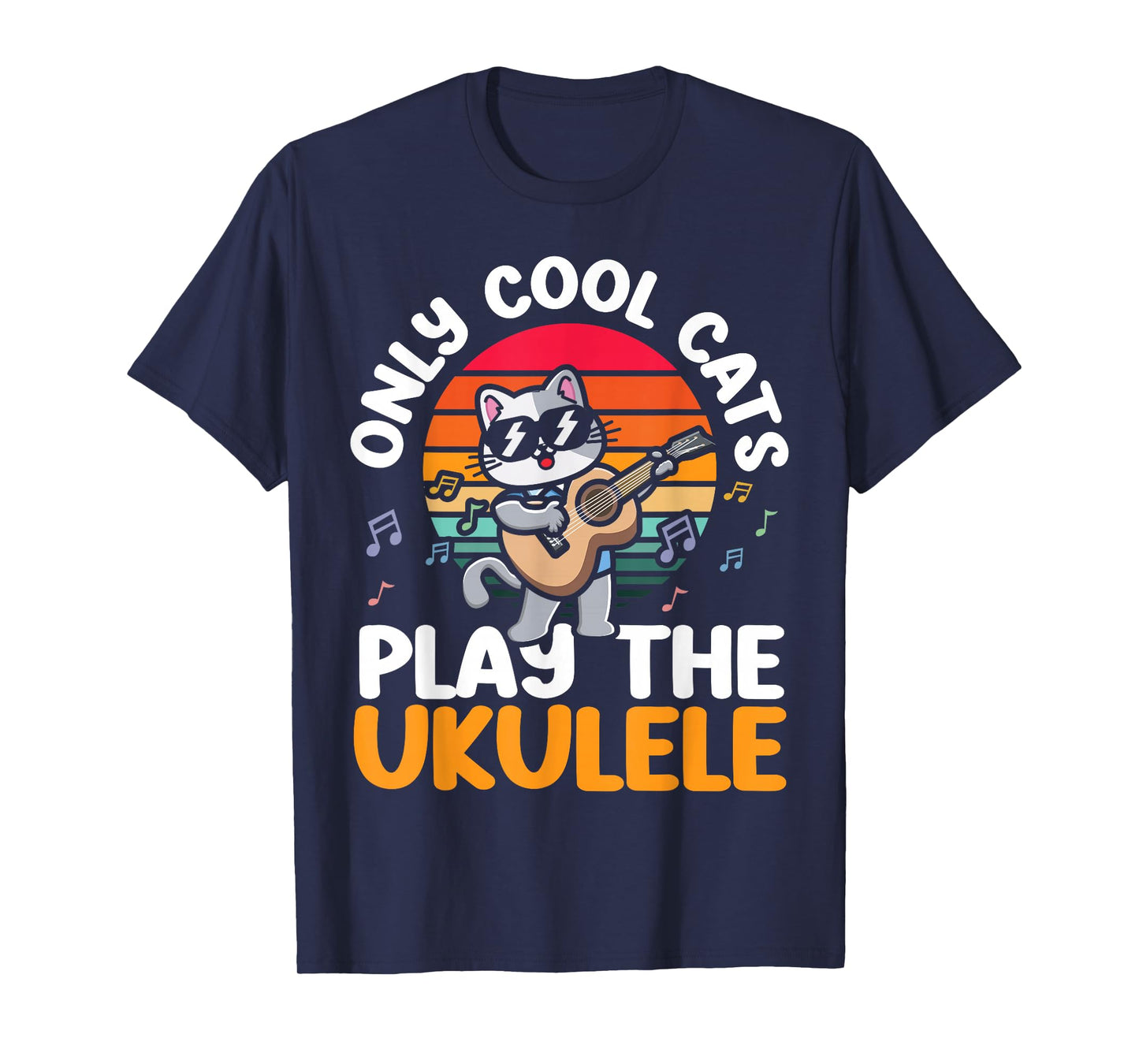 Hawaiian Ukulele Uke Cat Only Cool Cats Play The Ukulele T-Shirt